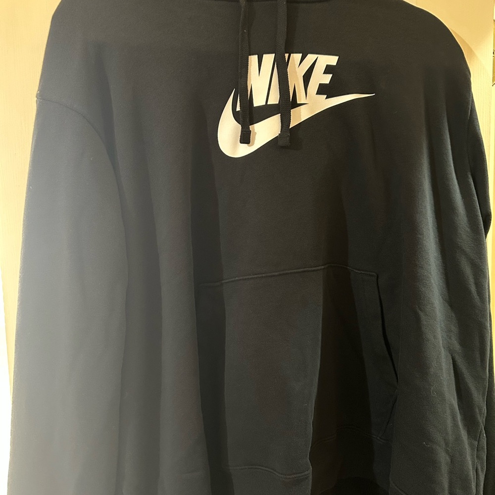 Nike Women's Black Hoodie with White Logo